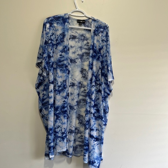 INC sheer TieDye kimono Beach Resort-wear Cover Up - Picture 1 of 6